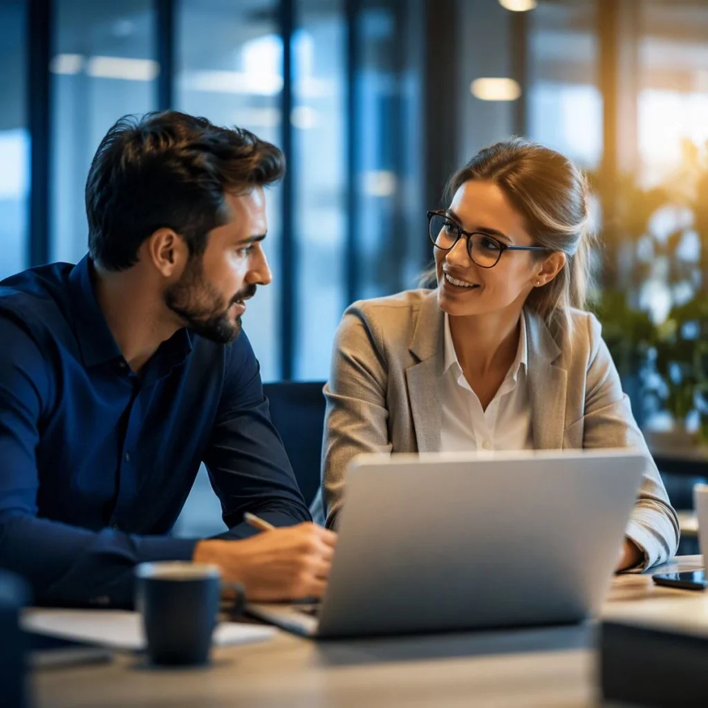 overleg met twee collega's